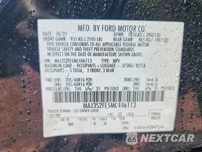 Zdjęcie 13 z 13 samochodu: 2021 FORD ECOSPORT S VIN:MAJ3S2FE5MC446113 - miniatura