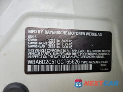 Zdjęcie 13 z 13 samochodu: 2016 BMW 640 XI GRAN COUPE VIN:WBA6D2C51GGT65626 - miniatura