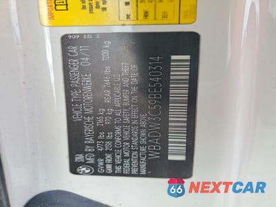 Zdjęcie 12 z 12 samochodu: 2011 BMW 328 I VIN:WBADW3C59BE540314 - miniatura