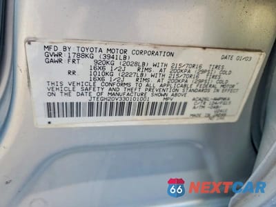 Zdjęcie 13 z 13 samochodu: 2003 TOYOTA RAV4 BASE VIN:JTEGH20V330101001 - miniatura