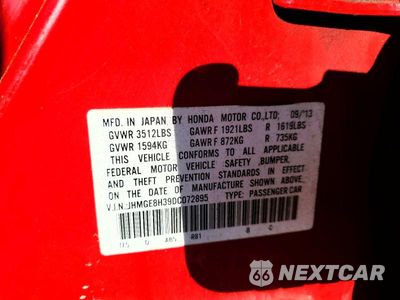 Zdjęcie 12 z 12 samochodu: 2013 HONDA FIT VIN:JHMGE8H39DC072895 - miniatura
