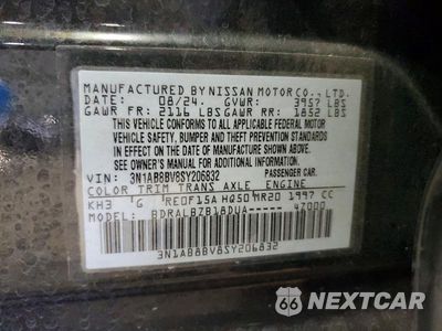Zdjęcie 12 z 12 samochodu: 2025 NISSAN SENTRA S VIN:3N1AB8BV8SY206832 - miniatura