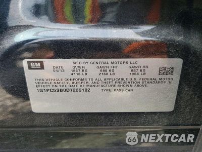 Zdjęcie 12 z 12 samochodu: 2013 CHEVROLET CRUZE LT VIN:1G1PC5SB0D7286102 - miniatura