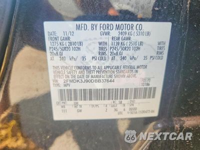 Zdjęcie 14 z 14 samochodu: 2013 FORD EDGE SEL VIN:2FMDK3J90DBB37644 - miniatura