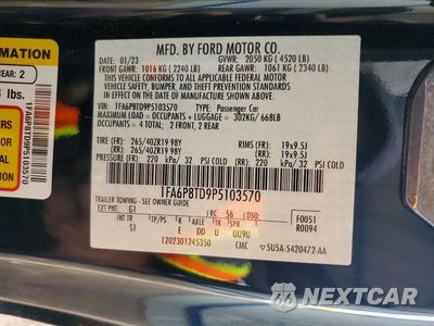 Zdjęcie 12 z 12 samochodu: 2023 FORD MUSTANG VIN:1FA6P8TD9P5103570 - miniatura