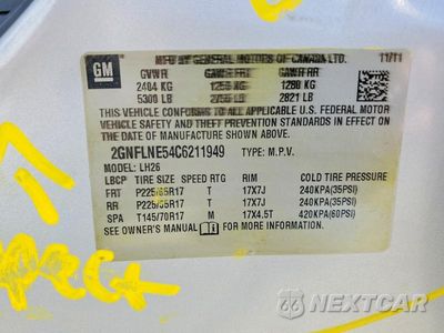 Zdjęcie 13 z 13 samochodu: 2012 CHEVROLET EQUINOX LT VIN:2GNFLNE54C6211949 - miniatura