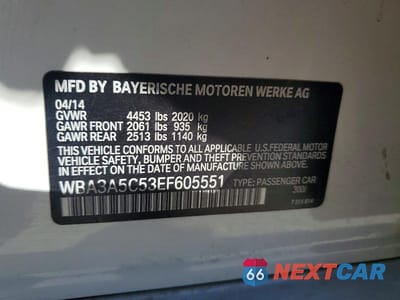 Zdjęcie 12 z 12 samochodu: 2014 BMW 328 I VIN:WBA3A5C53EF605551 - miniatura