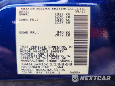 Zdjęcie 12 z 12 samochodu: 2018 NISSAN ALTIMA 2.5 SR VIN:1N4AL3AP3JC119868 - miniatura