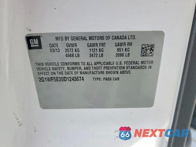 Zdjęcie 12 z 12 samochodu: 2013 CHEVROLET IMPALA LS VIN:2G1WF5E30D1243674 - miniatura