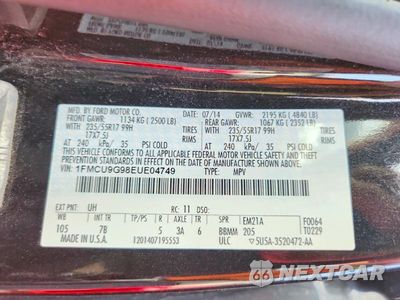 Zdjęcie 13 z 13 samochodu: 2014 FORD ESCAPE SE VIN:1FMCU9G98EUE04749 - miniatura