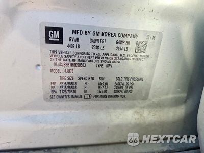 Zdjęcie 12 z 12 samochodu: 2017 BUICK ENCORE PREFERRED VIN:KL4CJESB1HB050583 - miniatura