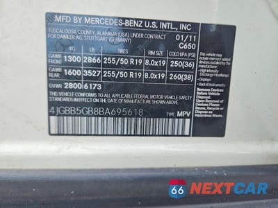 Zdjęcie 13 z 13 samochodu: 2011 MERCEDES-BENZ ML 350 VIN:4JGBB5GB8BA695618 - miniatura