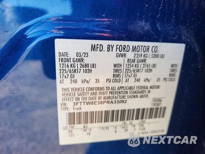 Zdjęcie 12 z 12 samochodu: 2023 FORD MAVERICK XL VIN:3FTTW8E38PRA33092 - miniatura