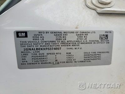 Zdjęcie 13 z 13 samochodu: 2015 CHEVROLET EQUINOX LT VIN:2GNALBEKXF6374897 - miniatura