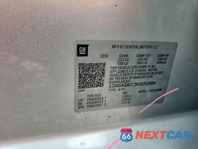 Zdjęcie 14 z 14 samochodu: 2019 CHEVROLET TAHOE K1500 LT VIN:1GNSKBKC3KR252854 - miniatura