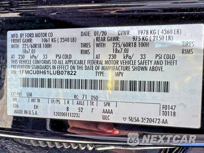 Zdjęcie 15 z 15 samochodu: 2020 FORD ESCAPE SEL VIN:1FMCU0H61LUB07822 - miniatura