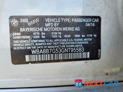 Zdjęcie 12 z 12 samochodu: 2016 BMW 3ER 340 XI VIN:WBA8B7G53GNT95583 - miniatura