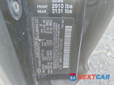 Zdjęcie 13 z 13 samochodu: 2007 HYUNDAI SANTA FE SE VIN:5NMSH13E77H109340 - miniatura