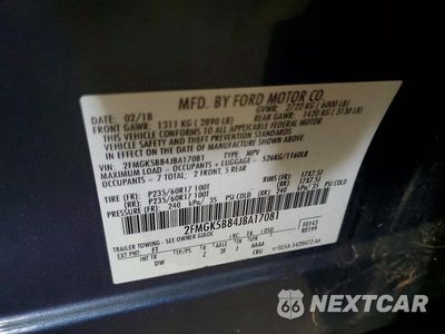 Zdjęcie 13 z 13 samochodu: 2018 FORD FLEX SE VIN:2FMGK5B84JBA17081 - miniatura