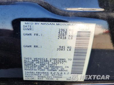Zdjęcie 12 z 12 samochodu: 2019 NISSAN ALTIMA S VIN:1N4BL4BV8KN325412 - miniatura