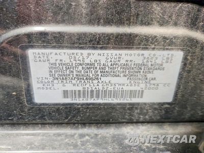 Zdjęcie 12 z 12 samochodu: 2017 NISSAN SENTRA SV VIN:3N1AB7AP9HL695261 - miniatura