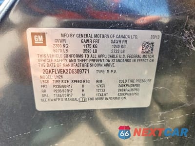 Zdjęcie 13 z 13 samochodu: 2013 GMC TERRAIN SLT VIN:2GKFLVEK2D6309771 - miniatura