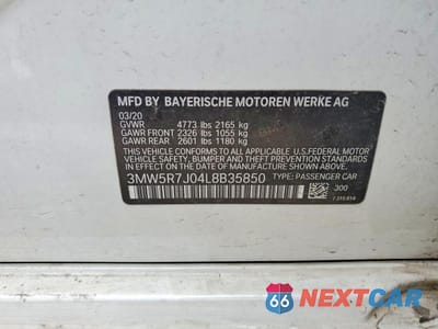 Zdjęcie 13 z 13 samochodu: 2020 BMW 330XI VIN:3MW5R7J04L8B35850 - miniatura