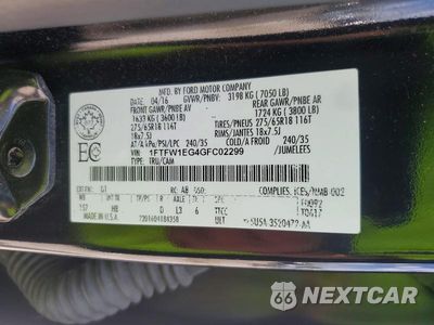 Zdjęcie 12 z 12 samochodu: 2016 FORD F150 SUPERCREW VIN:1FTFW1EG4GFC02299 - miniatura