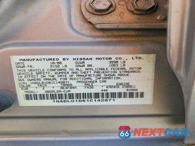 Zdjęcie 13 z 13 samochodu: 2001 NISSAN ALTIMA XE VIN:1N4DL01D61C142871 - miniatura