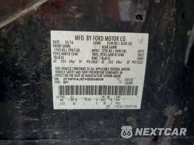 Zdjęcie 12 z 12 samochodu: 2017 FORD EDGE SEL VIN:2FMPK4J87HBB04608 - miniatura