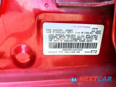 Zdjęcie 13 z 13 samochodu: 2004 MITSUBISHI LANCER ES VIN:JA3AJ26E14U010520 - miniatura