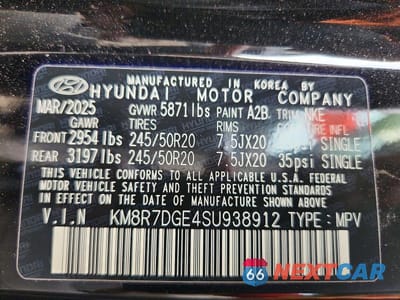 Zdjęcie 13 z 13 samochodu: 2025 HYUNDAI PALISADE CALLIGRAPHY NIGHT EDITION VIN:KM8R7DGE4SU938912 - miniatura