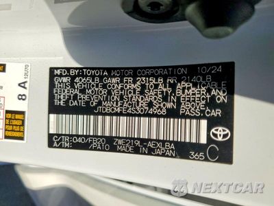 Zdjęcie 13 z 13 samochodu: 2025 TOYOTA COROLLA HYBRID LE VIN:JTDBCMFE4S3074968 - miniatura