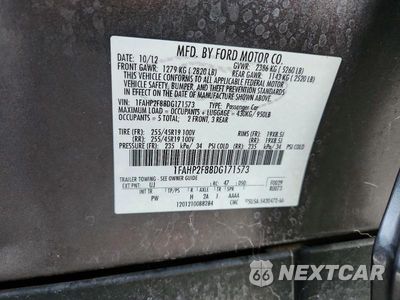 Zdjęcie 12 z 12 samochodu: 2013 FORD TAURUS LIMITED VIN:1FAHP2F88DG171573 - miniatura