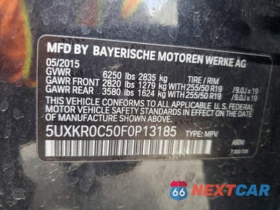 Zdjęcie 13 z 13 samochodu: 2015 BMW X5 XDRIVE35I VIN:5UXKR0C50F0P13185 - miniatura