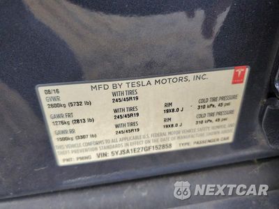 Zdjęcie 12 z 12 samochodu: 2016 TESLA MODEL S VIN:5YJSA1E27GF152858 - miniatura