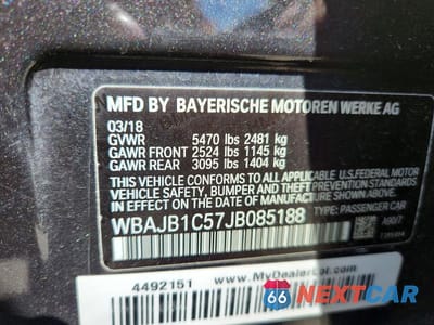 Zdjęcie 12 z 12 samochodu: 2018 BMW 530XE VIN:WBAJB1C57JB085188 - miniatura