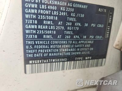 Zdjęcie 14 z 14 samochodu: 2015 VOLKSWAGEN TIGUAN S VIN:WVGBV7AX7FW583943 - miniatura