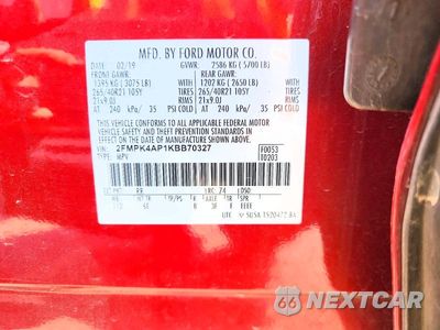 Zdjęcie 12 z 12 samochodu: 2019 FORD EDGE ST VIN:2FMPK4AP1KBB70327 - miniatura