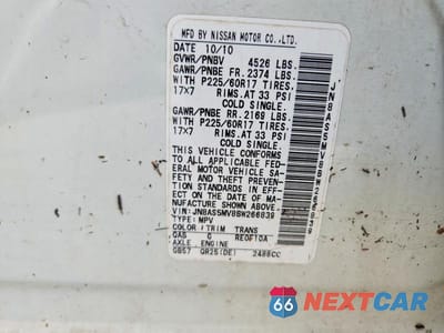Zdjęcie 12 z 12 samochodu: 2011 NISSAN ROGUE S VIN:JN8AS5MV8BW266839 - miniatura