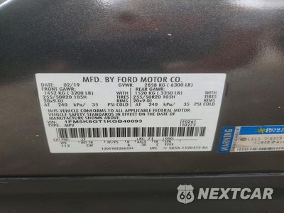 Zdjęcie 13 z 13 samochodu: 2019 FORD EXPLORER SPORT VIN:1FM5K8GT1KGB40093 - miniatura
