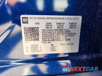 Zdjęcie 14 z 14 samochodu: 2022 GMC TERRAIN SLE VIN:3GKALMEV2NL223209 - miniatura