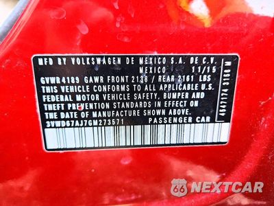 Zdjęcie 12 z 12 samochodu: 2016 VOLKSWAGEN JETTA SE VIN:3VWD67AJ7GM273571 - miniatura