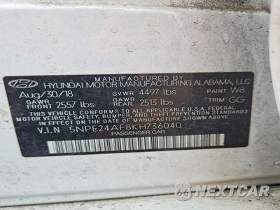 Zdjęcie 12 z 12 samochodu: 2019 HYUNDAI SONATA SE VIN:5NPE24AF8KH736040 - miniatura