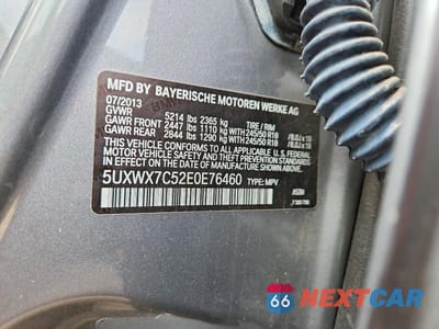 Zdjęcie 13 z 13 samochodu: 2014 BMW X3 XDRIVE35I VIN:5UXWX7C52E0E76460 - miniatura