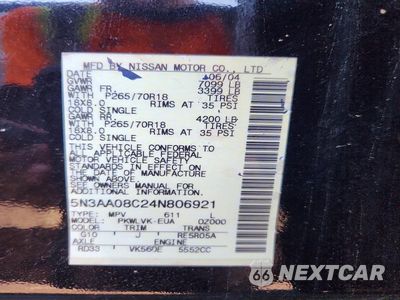 Zdjęcie 12 z 12 samochodu: 2004 INFINITI QX56 BASE VIN:5N3AA08C24N806921 - miniatura