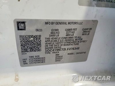 Zdjęcie 12 z 12 samochodu: 2020 CHEVROLET SILVERADO K2500 CUSTOM VIN:1GC4YME72LF276348 - miniatura