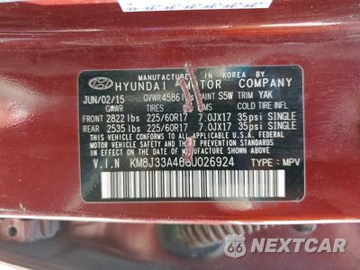 Zdjęcie 13 z 13 samochodu: 2016 HYUNDAI TUCSON SE VIN:KM8J33A46GU026924 - miniatura