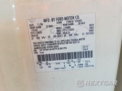 Zdjęcie 13 z 13 samochodu: 2007 FORD F150LARIAT VIN:1FTPW14V97FA39170 - miniatura