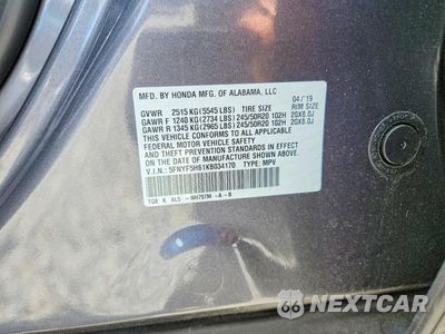 Zdjęcie 13 z 13 samochodu: 2019 HONDA PILOT TOURING VIN:5FNYF5H61KB034170 - miniatura